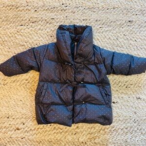 Zara Kids Puffer Jacket - Black with Gold Dots 18-24 months